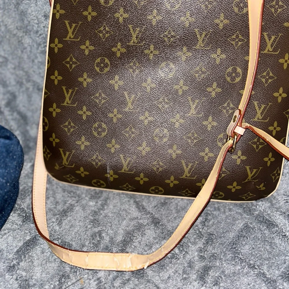 Monogram Canvas Pouch in Brown and Gold - Picture 3 of 6